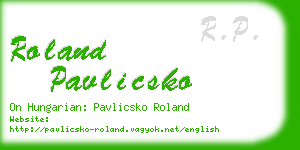 roland pavlicsko business card